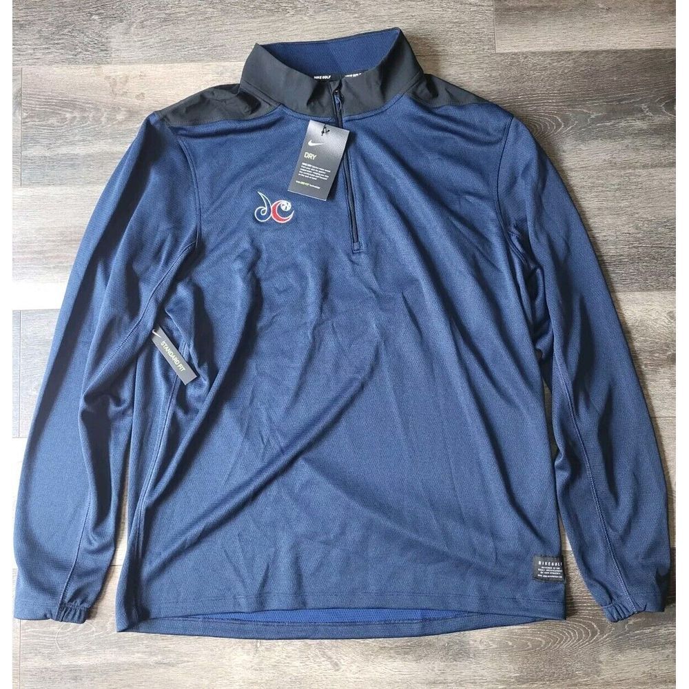 Nike Golf Mystics Dry Dri-Fit 1/4 Zip Pullover Blue Large Mens‎ Long Sleeve